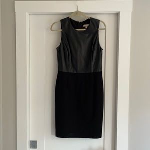 Leather dress with gold zipper